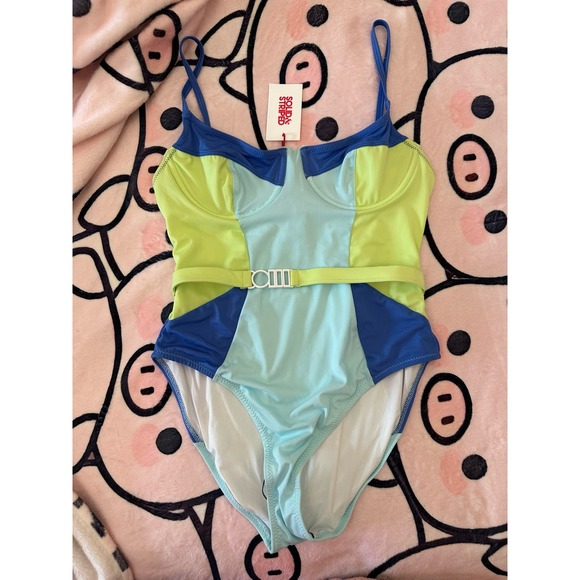 Solid and Striped The Spencer Size Large Blue Green White Anthropologie - Picture 4 of 13